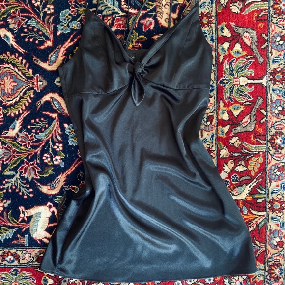 Topshop Black Satin Mini Shift - Picture 2 of 2